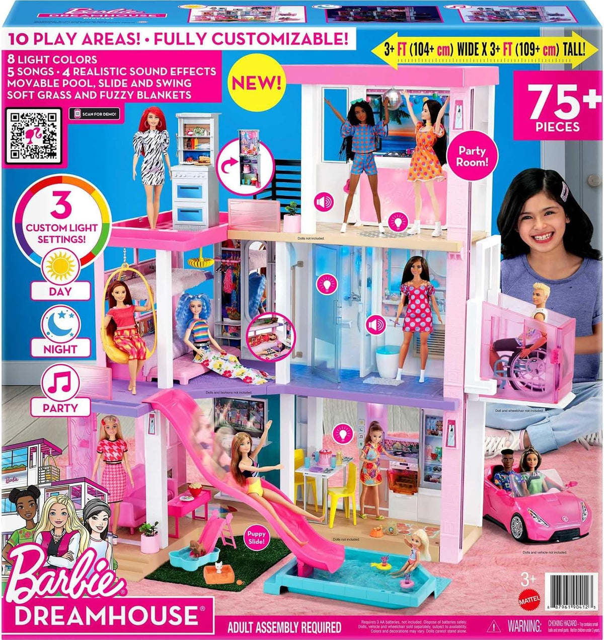 Barbie Juego de casa de muñecas Dreamhouse | Elevador accesible par...