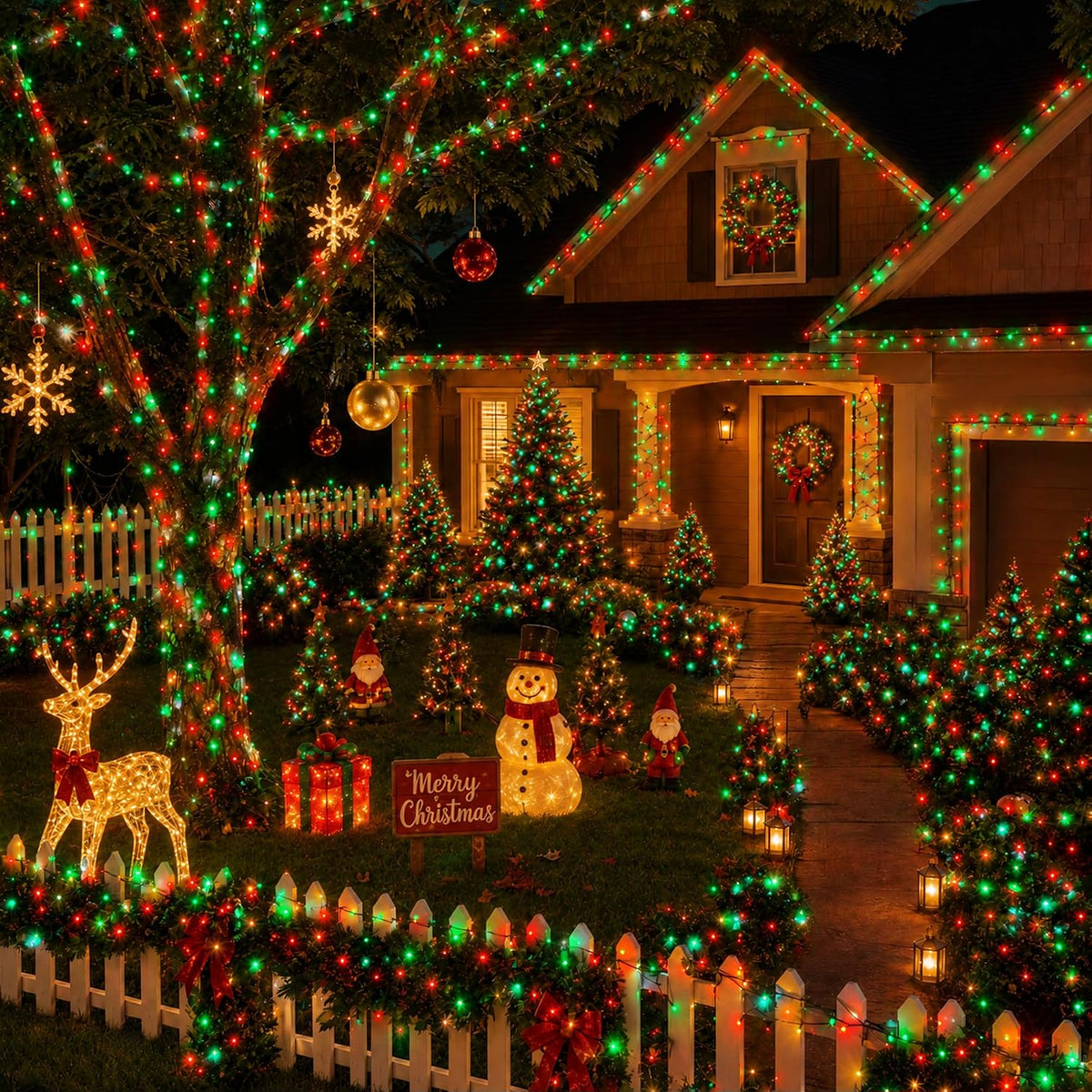TW SHINE Luces de Navidad, 200 LED de 66 pies de luces de Navidad a...