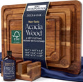 Deer &amp; Oak Juego de tablas de cortar de acacia no tóxicas de 3...