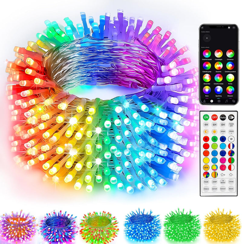 TW SHINE - Luces inteligentes de Navidad, 100 luces LED de 33 pies...
