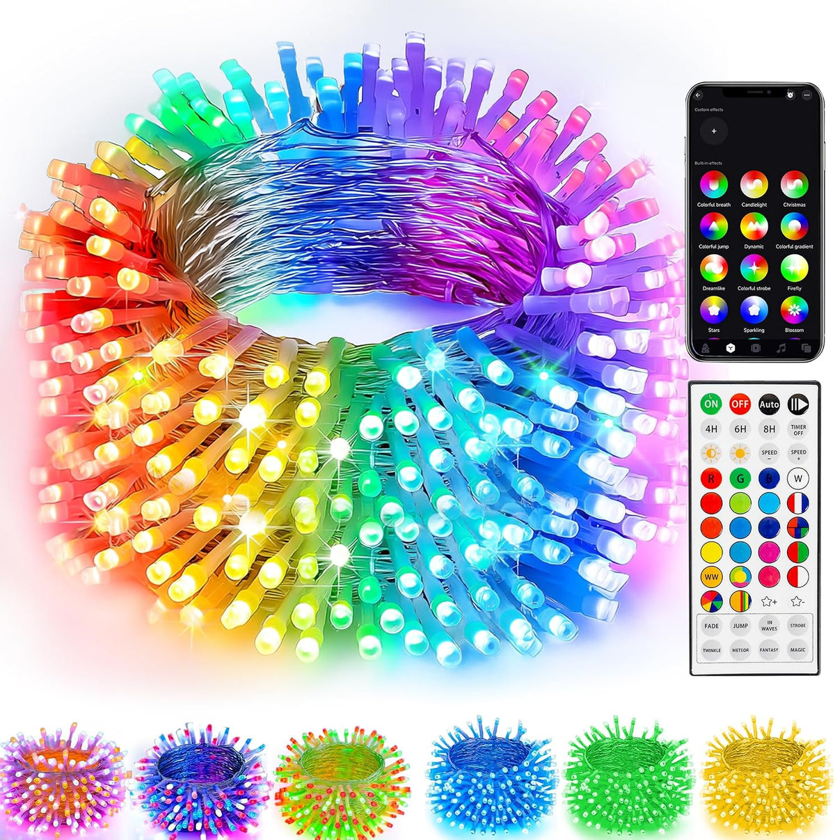 TW SHINE Luces de Navidad inteligentes, 300 luces LED de 98.5 pies...