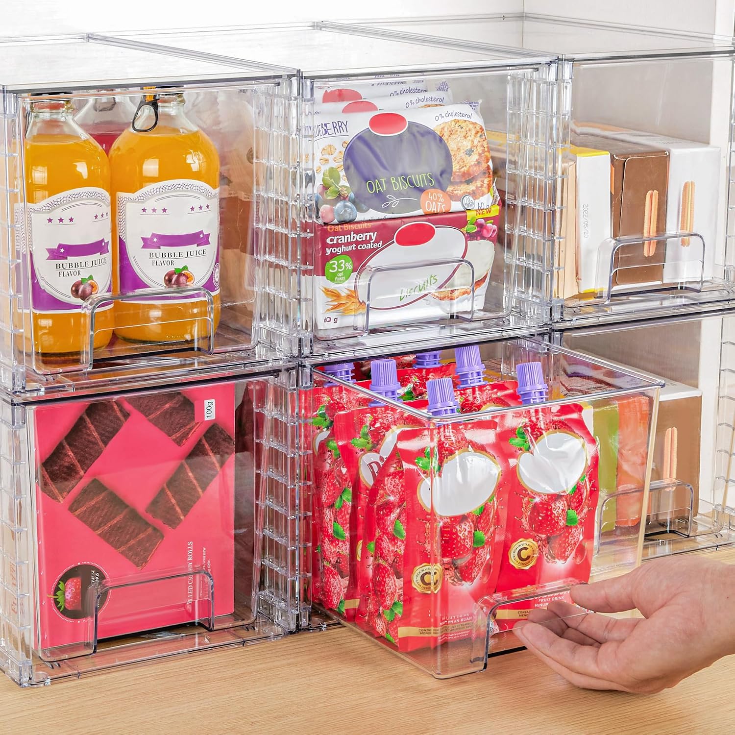 Vtopmart Paquete de 2 Cajones de Almacenamiento Apilables Grandes,...
