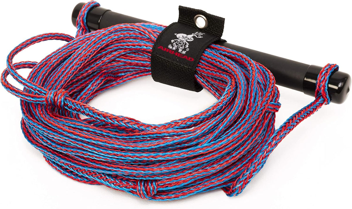 Cuerda de esquí acuático Airhead con mango de goma, 1 sección, 75 pies