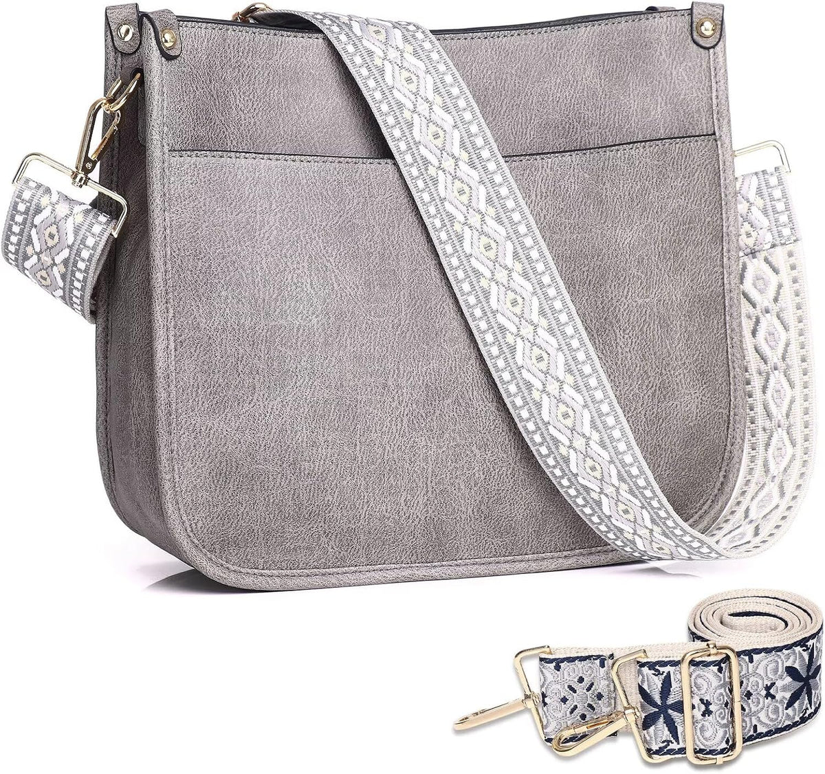 AUYOCO Bolsos cruzados de cuero vegano para mujer, bolso de hombro...