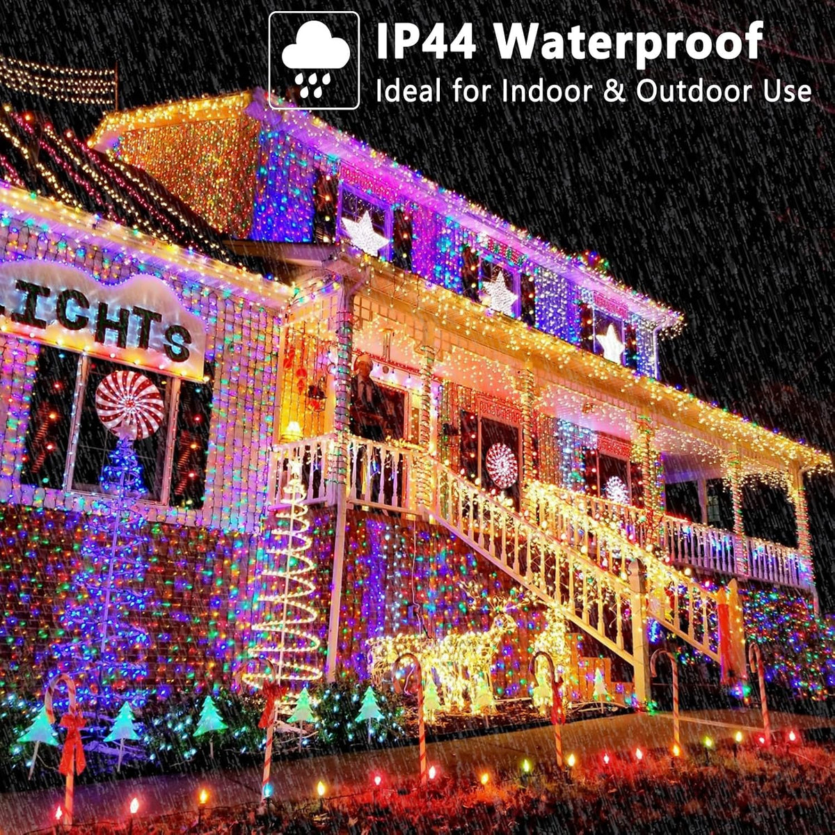 BrizLabs Smart 1000 LED blanco cálido y multicolor luces de Navidad...
