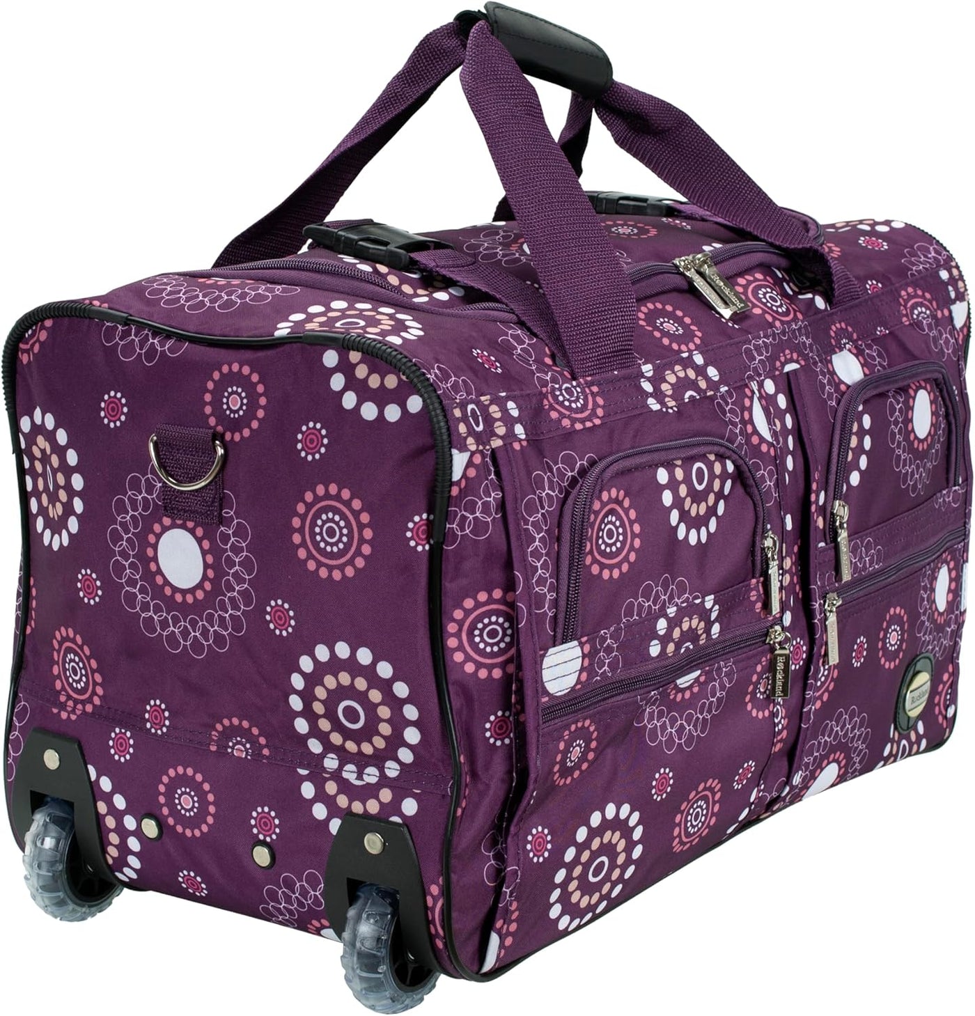Rockland Bolsa de lona con ruedas, negra, 22"