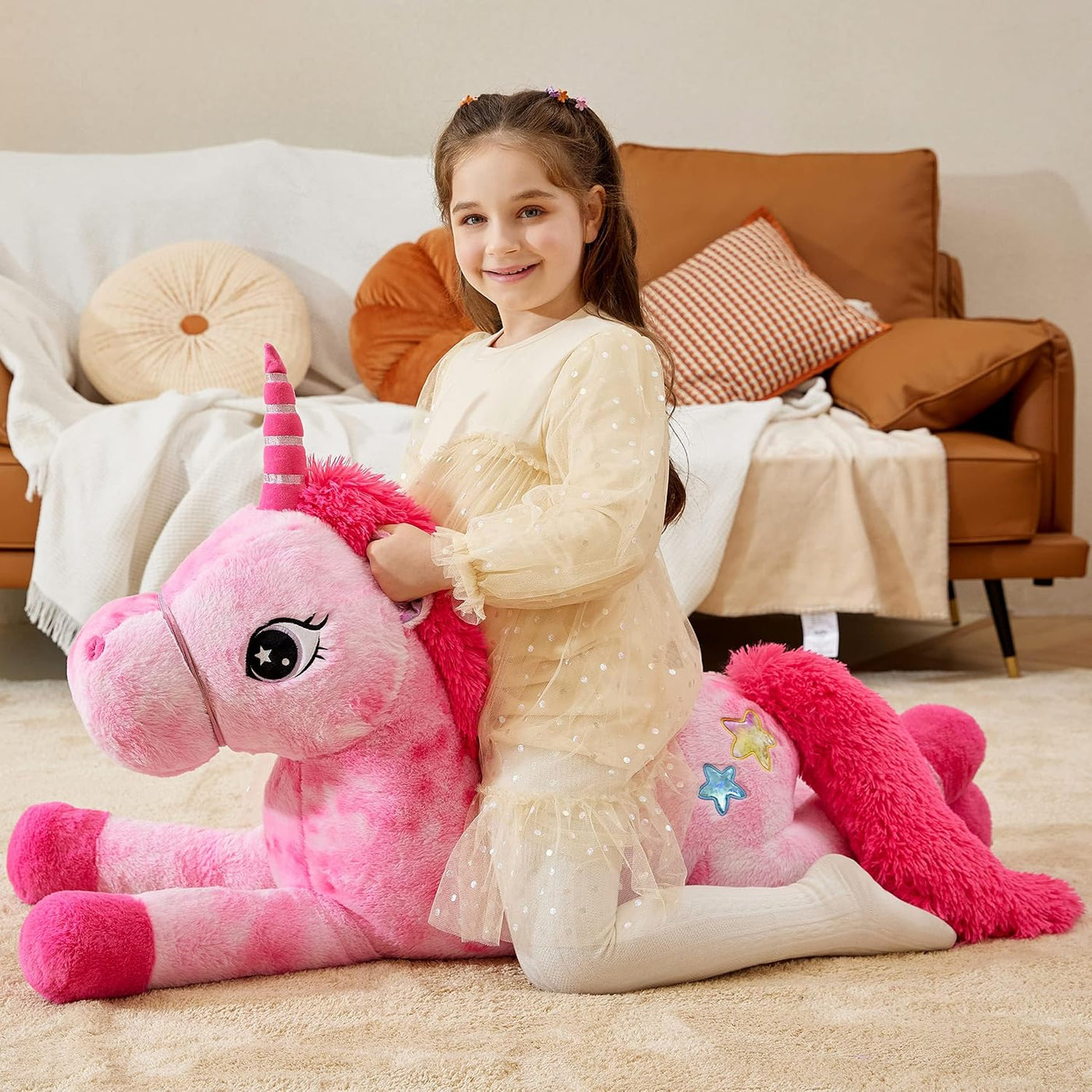 IKASA Peluche de unicornio gigante de 43 pulgadas, juguete de peluc...