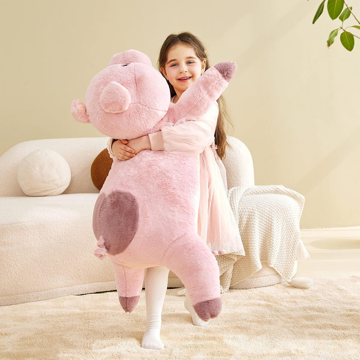 IKASA Peluche de cerdo gigante de 30 pulgadas, súper suave, sin cre...