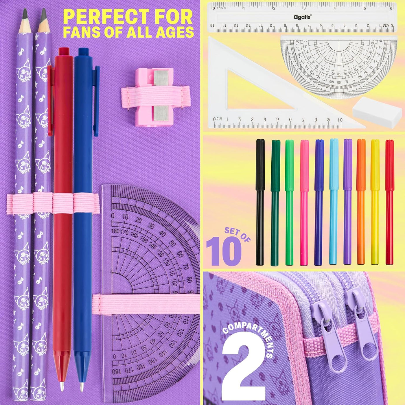 Hello Kitty Sanrio - Estuche para lápices de colores para niños, ma...