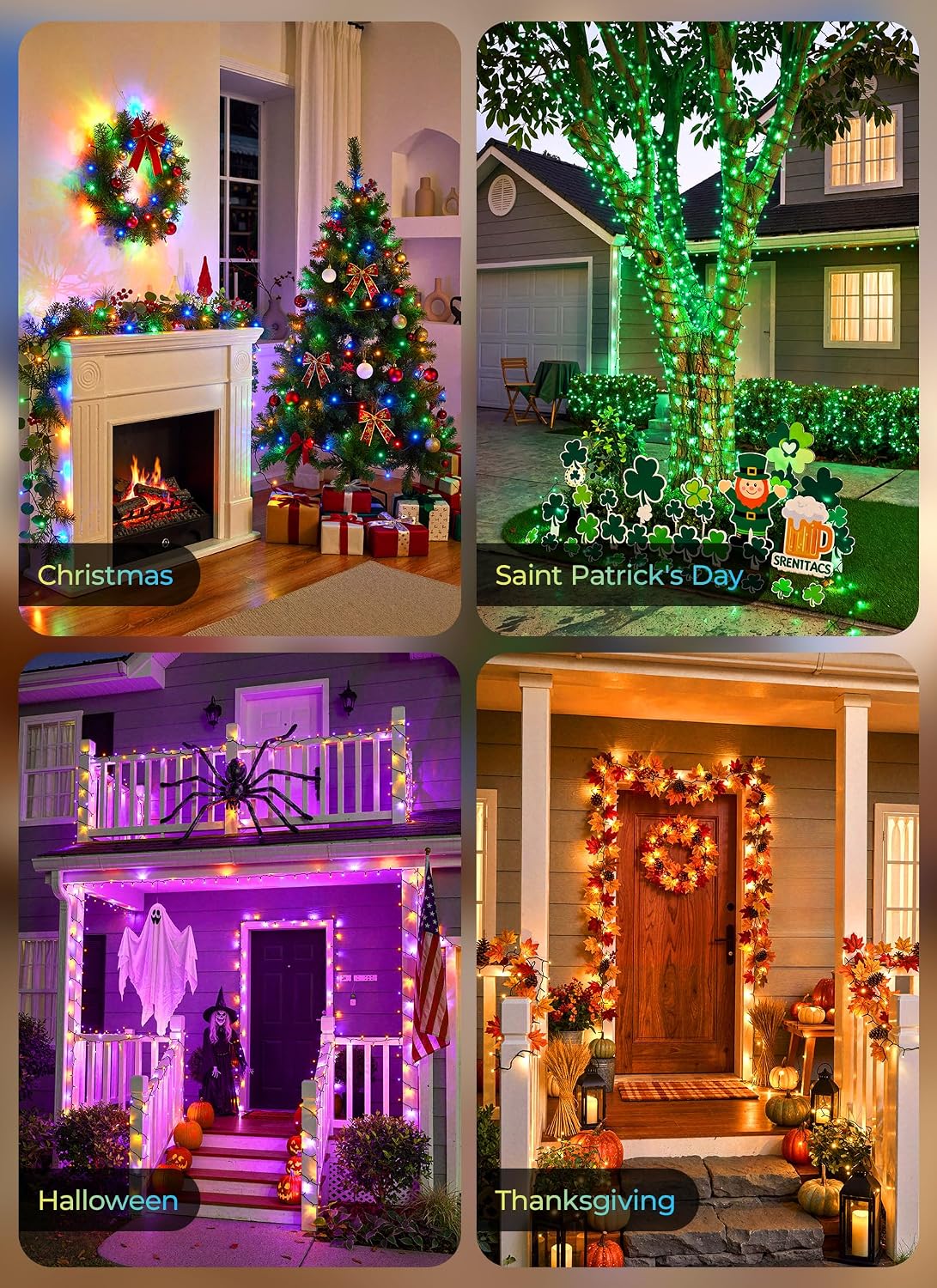 Minetom Luces inteligentes que cambian de color, Navidad, Halloween...