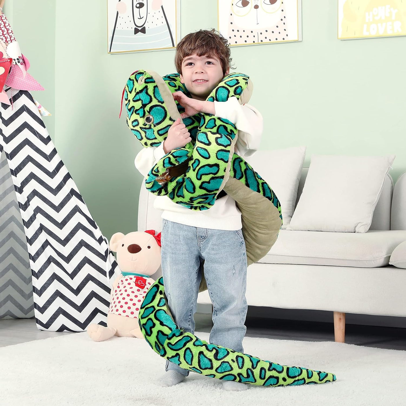 IKASA - Juguetes de peluche de serpiente gigante, cobra grande de 1...