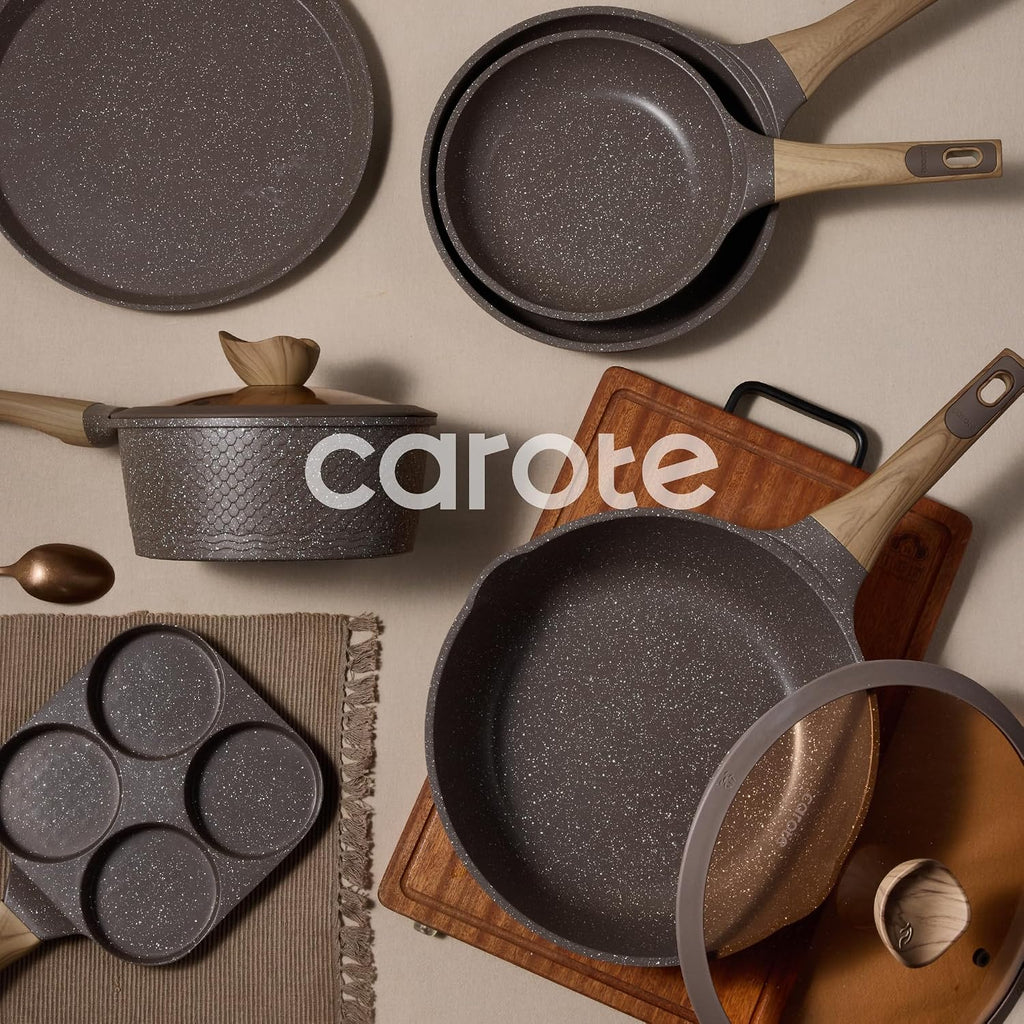 CAROTE Juego de ollas y sartenes de 31 piezas, juegos de utensilios...