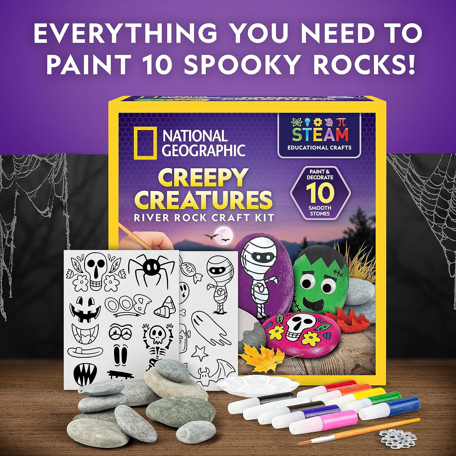 Kit de manualidades de Halloween con pintura rupestre de criaturas...