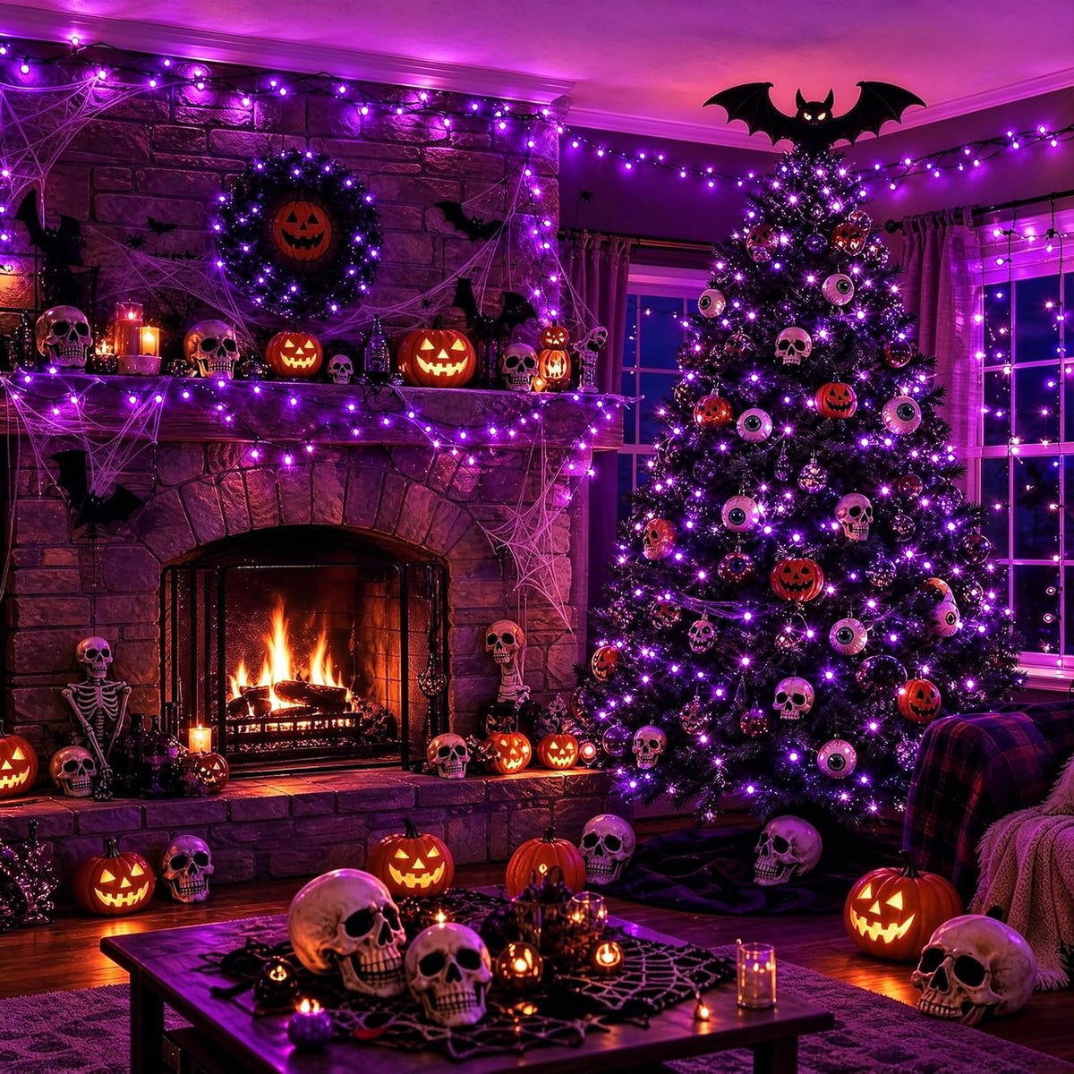 TW SHINE Luces de Halloween, 400 LED de 132 pies de luces de Hallow...