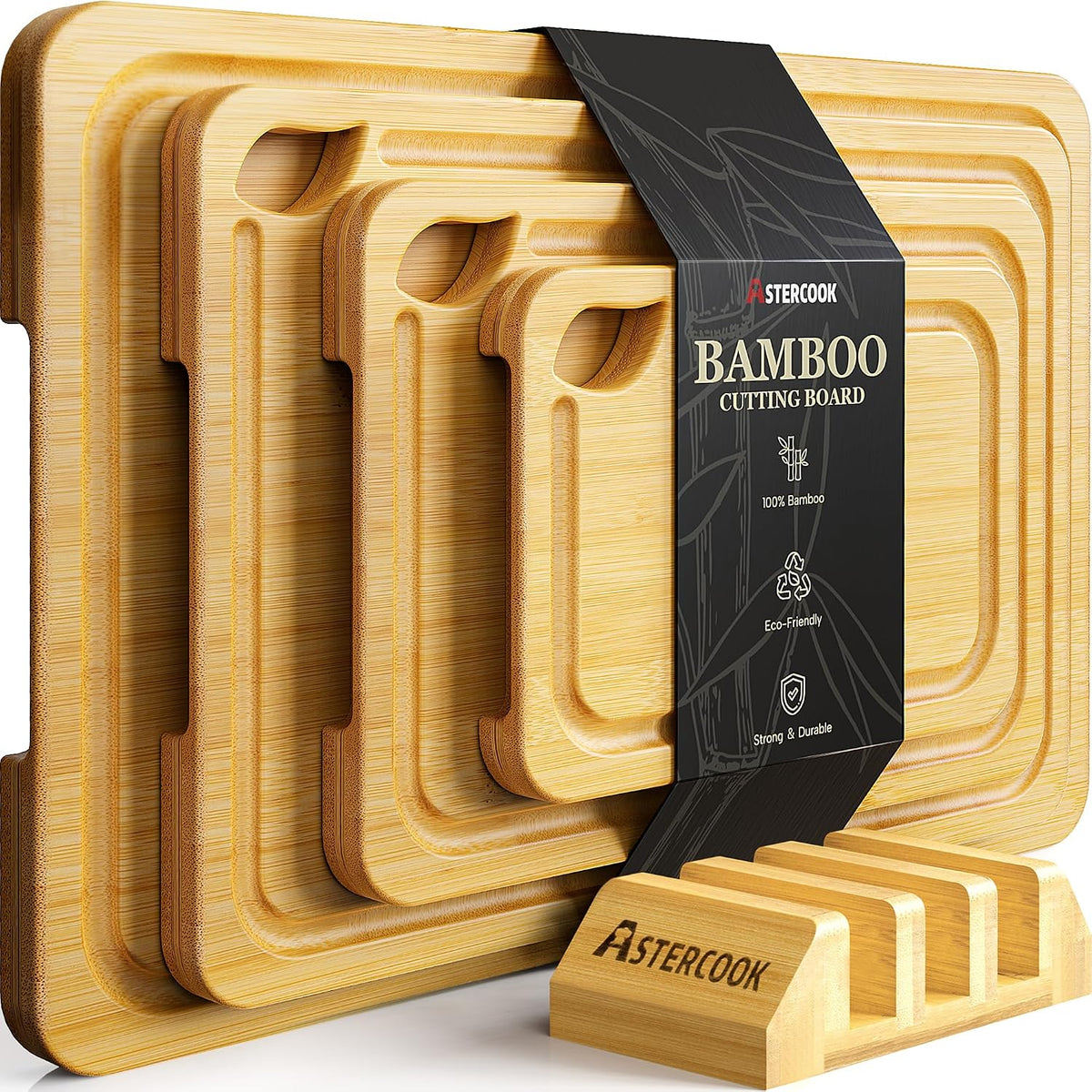 Astercook Tablas de cortar de bambú Nature para cocina | Tablas de...