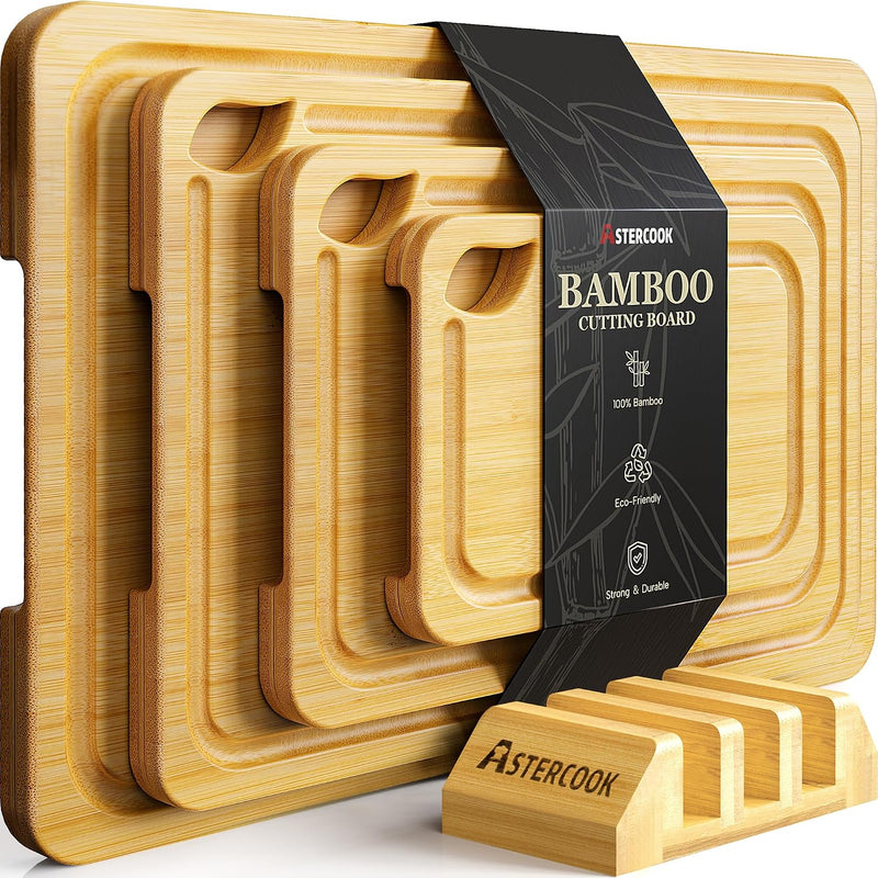 Astercook Tablas de cortar de bambú Nature para cocina | Tablas de...
