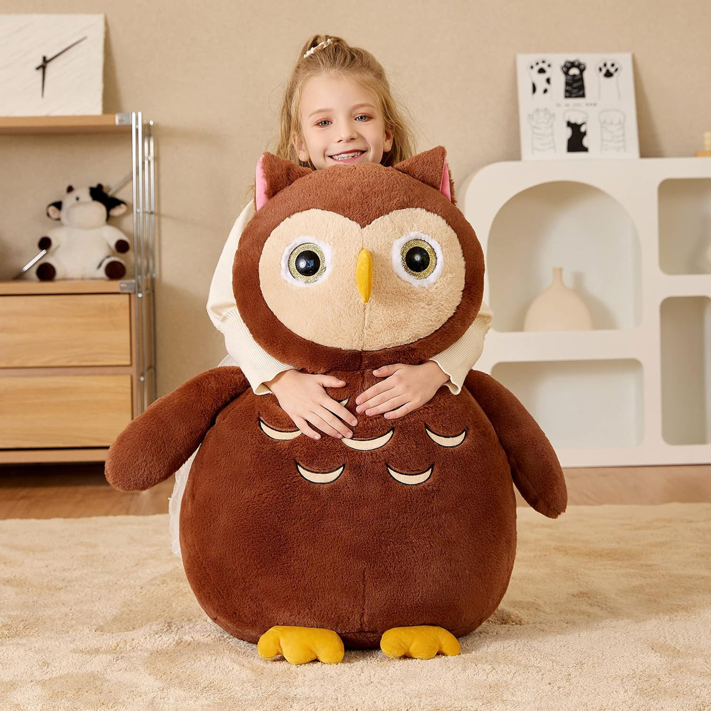EARTHSOUND Peluche Gigante de Búho de Felpa, 23 Pulgadas de Tamaño...