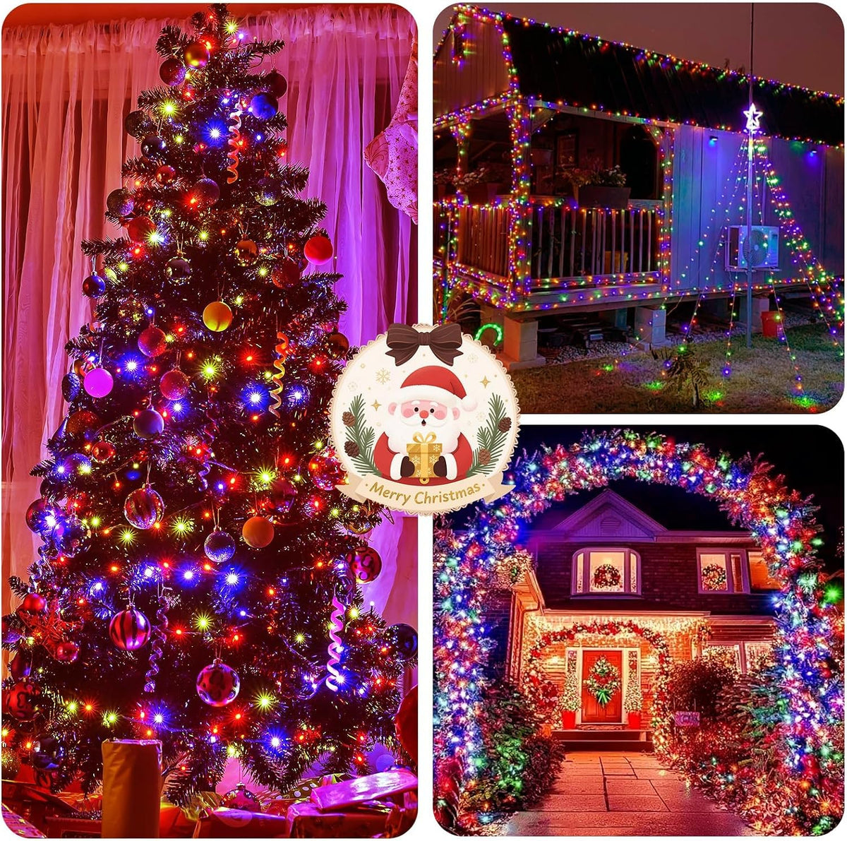 BHCLIGHT Luces de Navidad en racimo de 1500 LED de 75 pies, luces d...