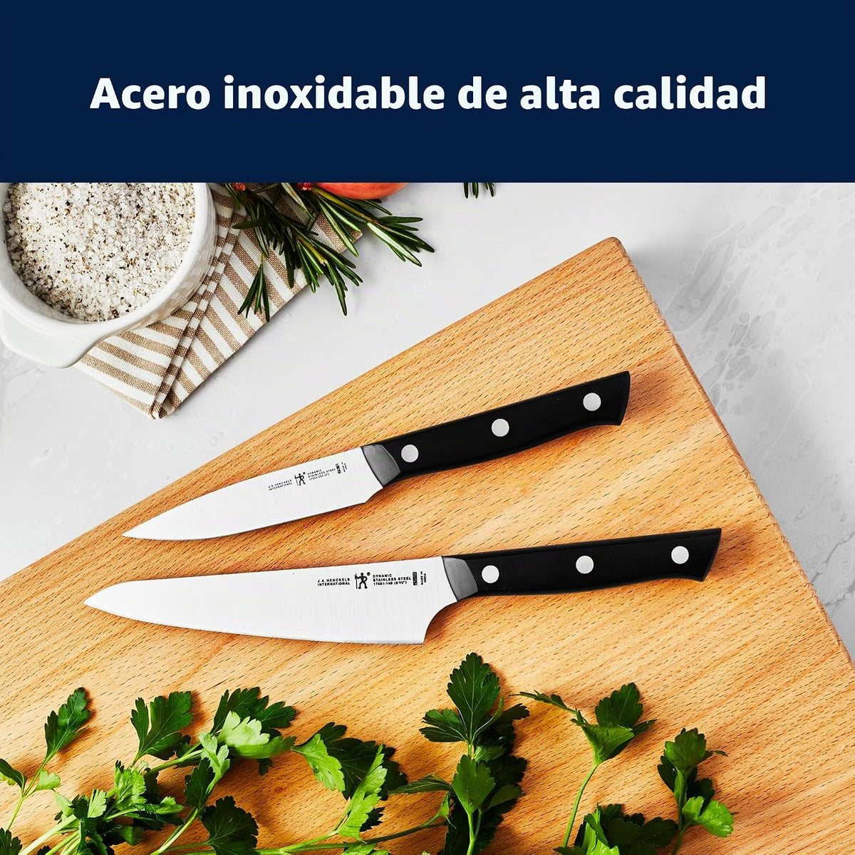 HENCKELS Dynamic Razor-Sharp - Juego de cuchillos de chef compactos...