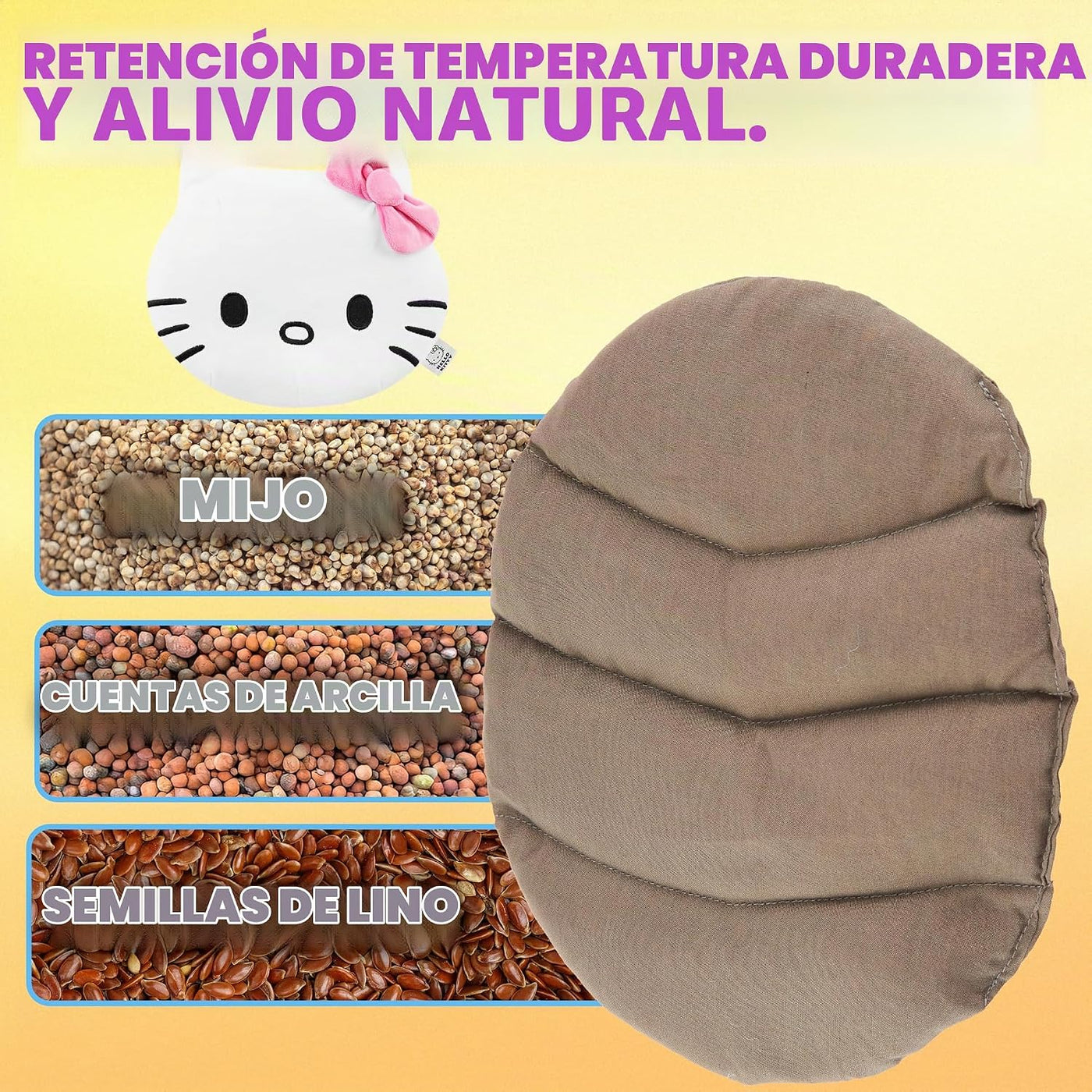 Hello Kitty Sanrio - Almohadilla térmica para microondas para cuell...