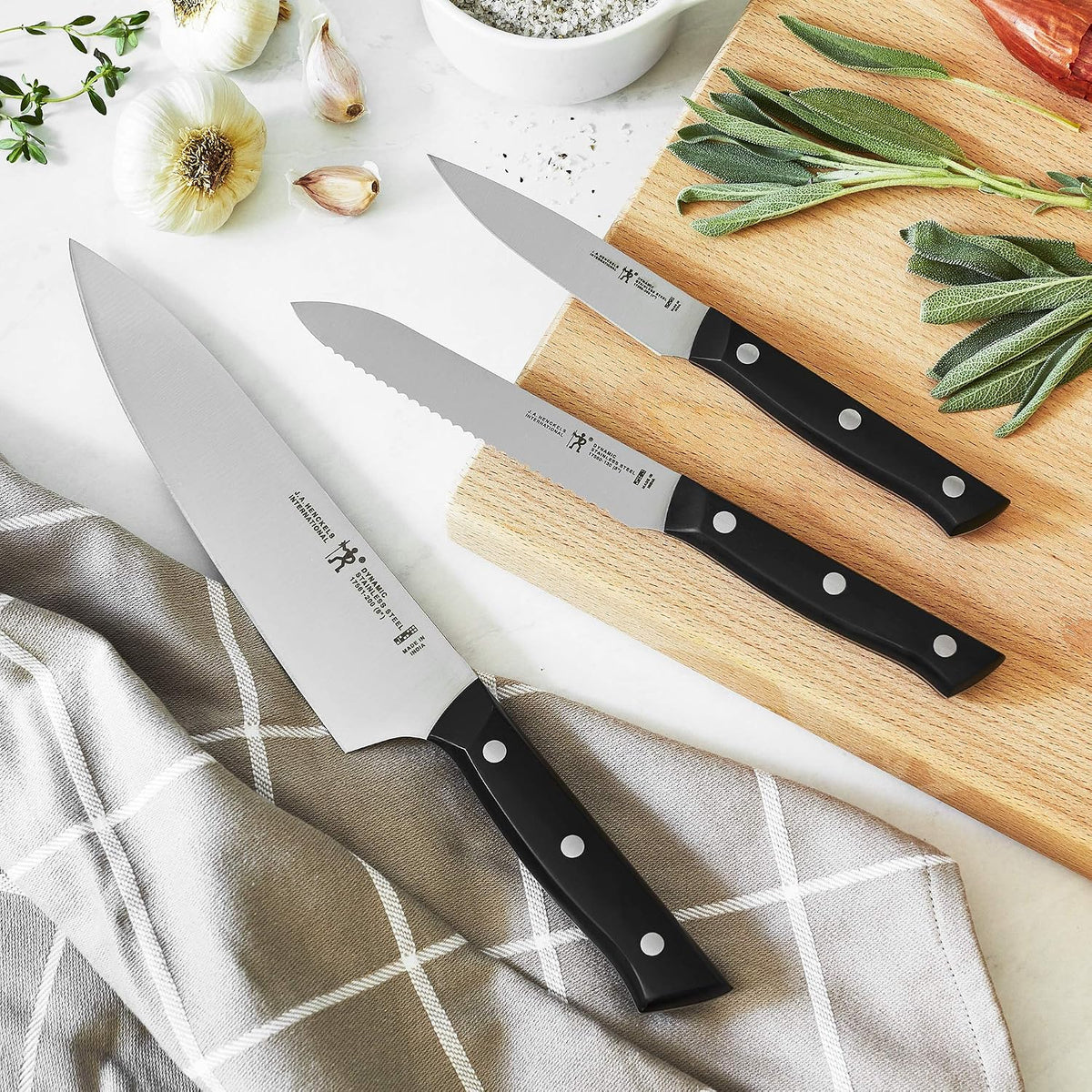 HENCKELS Dynamic Razor-Sharp - Juego de cuchillos de cocina de 3 pi...