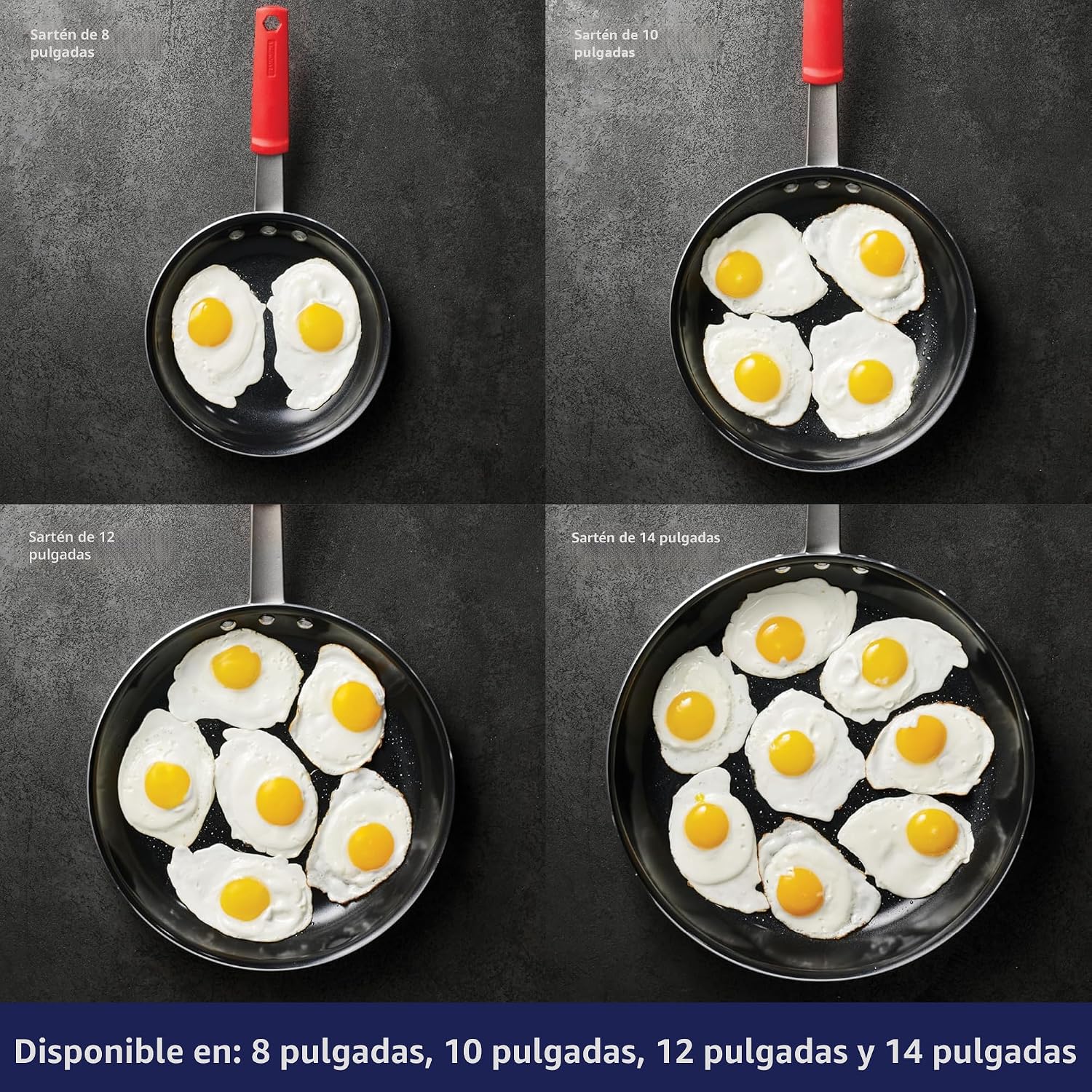 Tramontina Sartén profesional antiadherente pequeña de 8 pulgadas,...