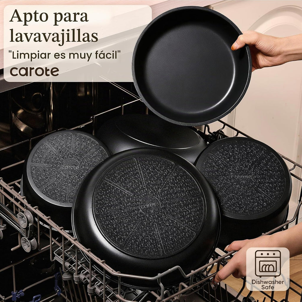 CAROTE 19 piezas ollas y sartenes antiadherentes, juegos de utensil...