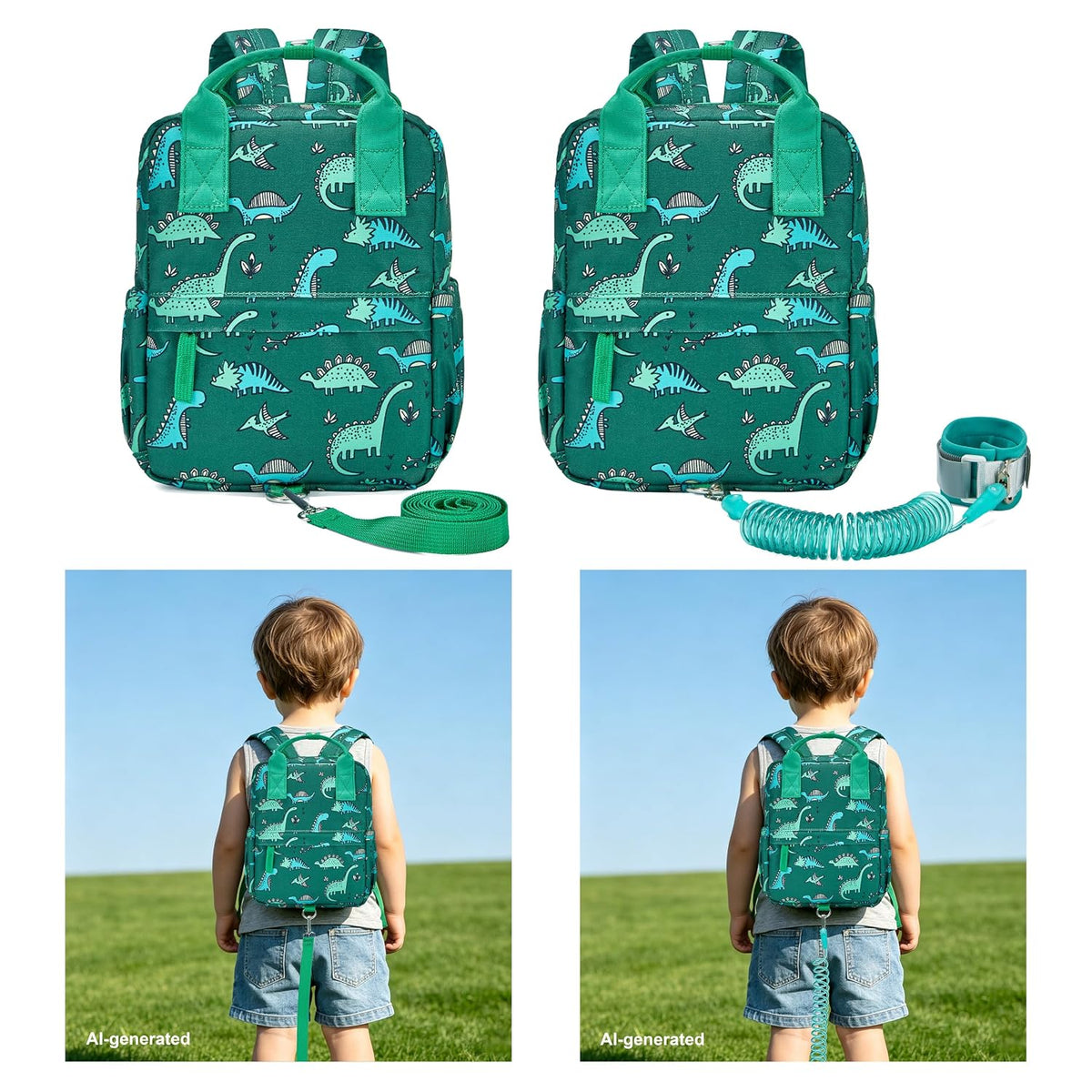 Mochila con correa para niños pequeños con eslabón de muñeca antipé...