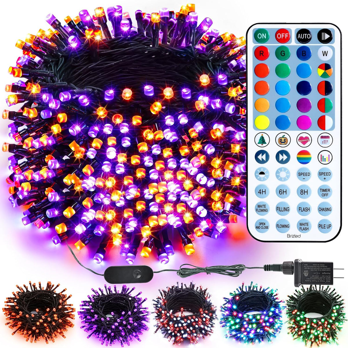 Brizled - Luces de Navidad RGB, 50 metros 500 LED Cadena de Luces q...