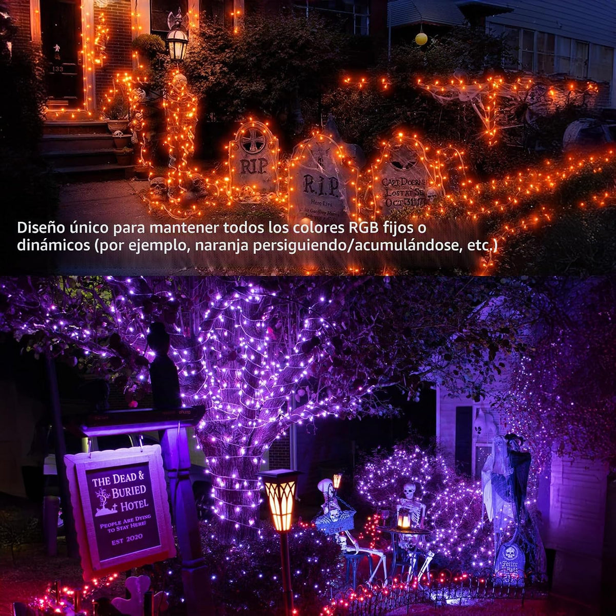 Brizled Cadena de luces que cambian de color, 33 pies, 100 luces LE...