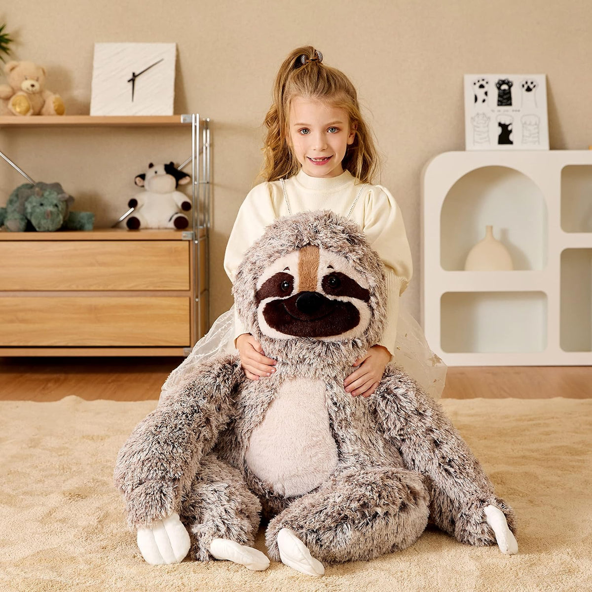 EARTHSOUND - Juguete de peluche gigante de perezoso, peluche grande...