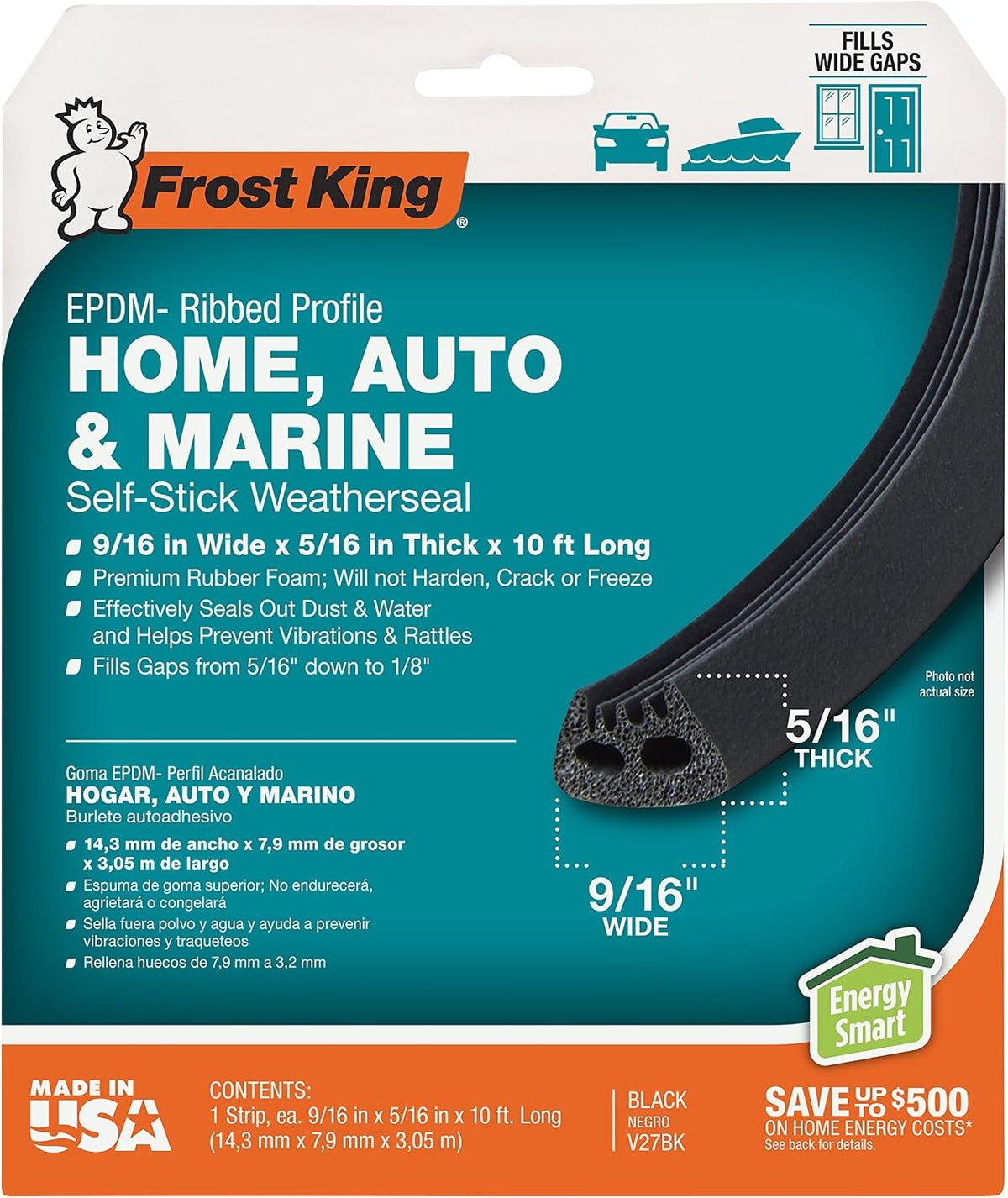 Frost King V25BK Cinta autoadhesiva de goma para sellar la intemper...