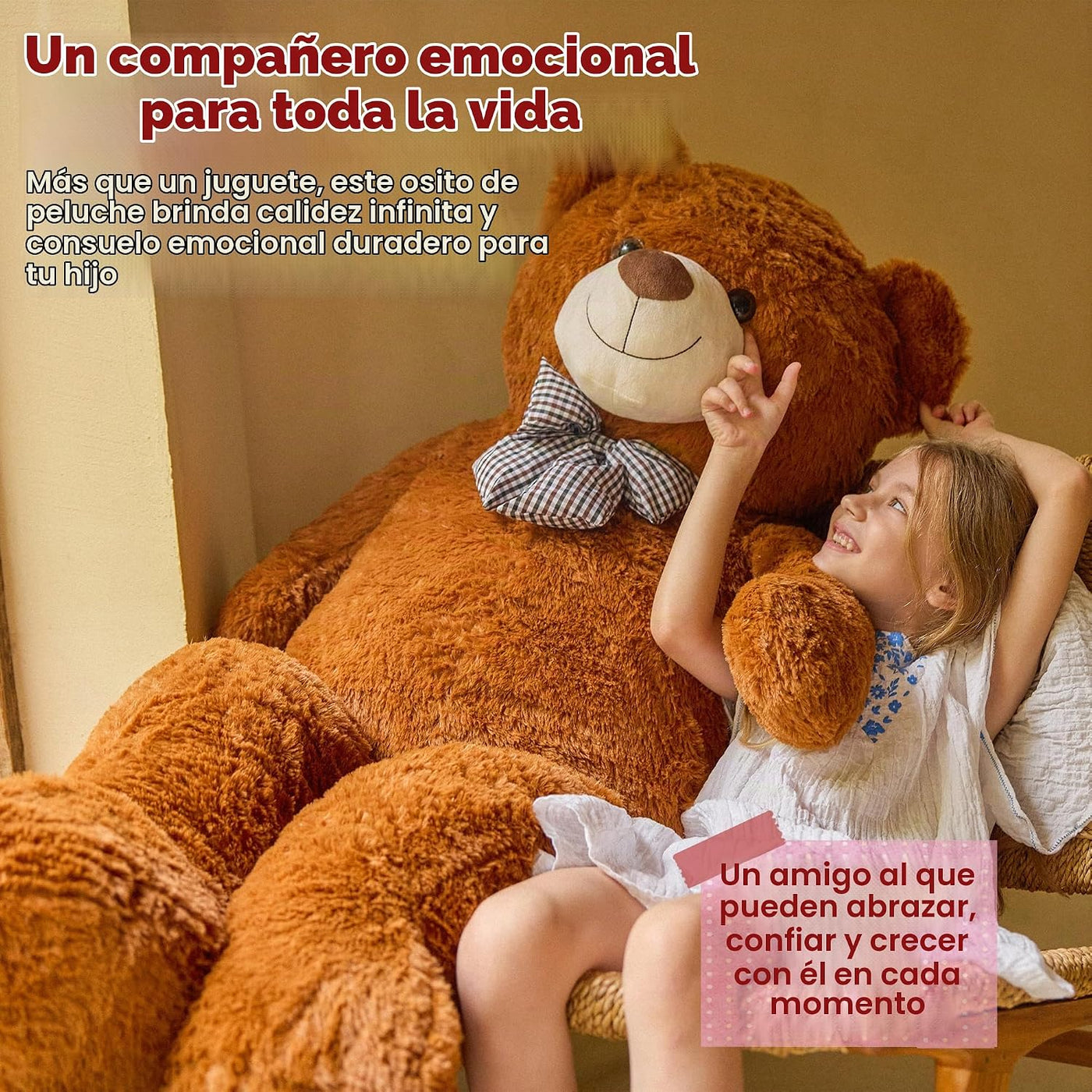 Oso de peluche gigante grande de 47 pulgadas, animales de peluche,...