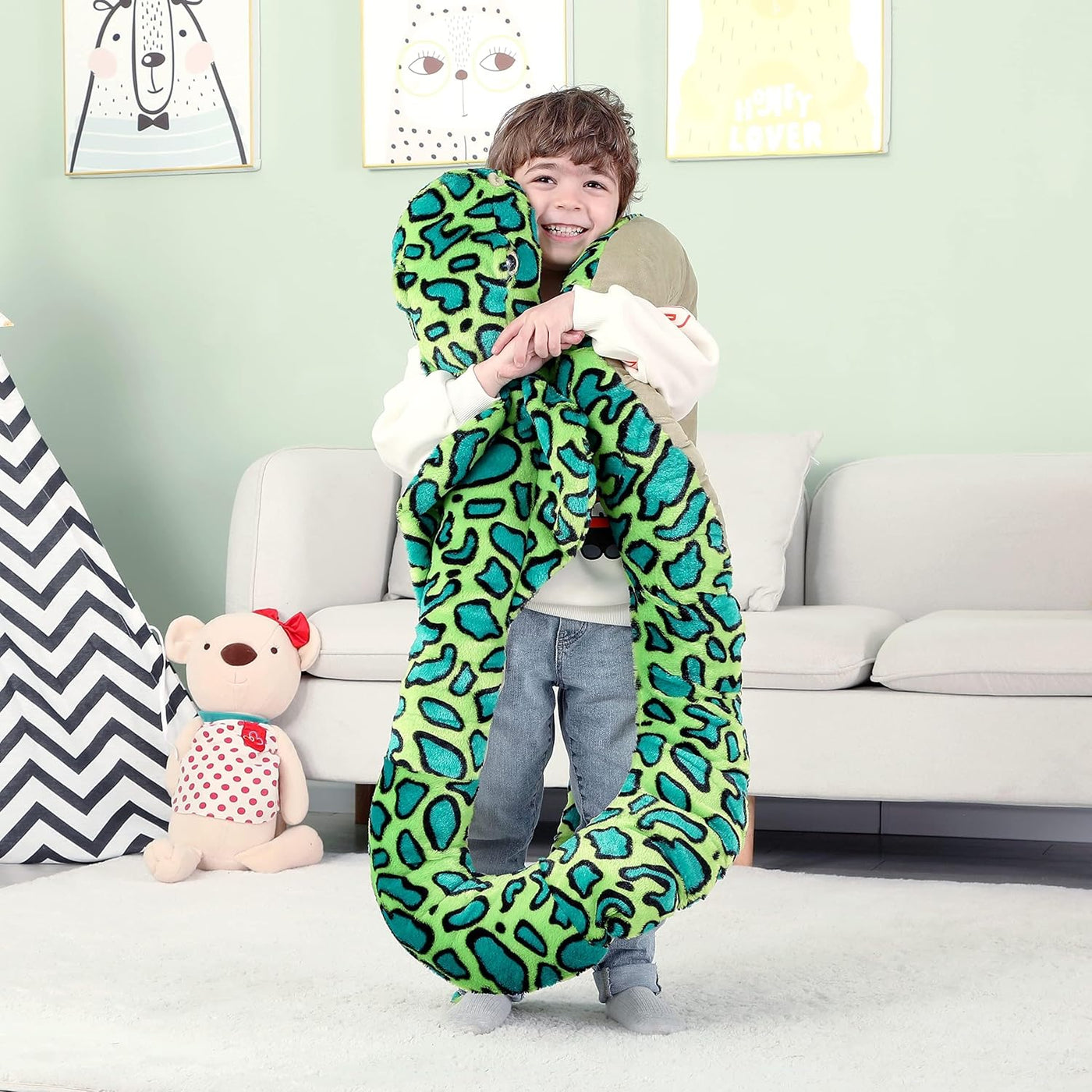 IKASA - Juguetes de peluche de serpiente gigante, cobra grande de 1...