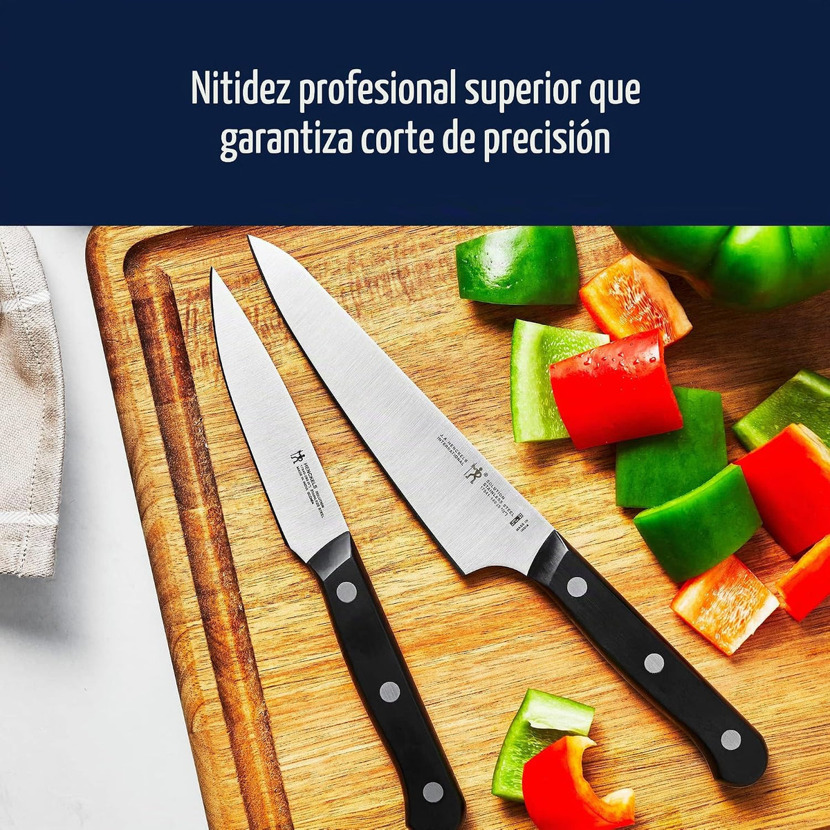HENCKELS Solution Razor-Sharp - Juego de cuchillos de chef compacto...