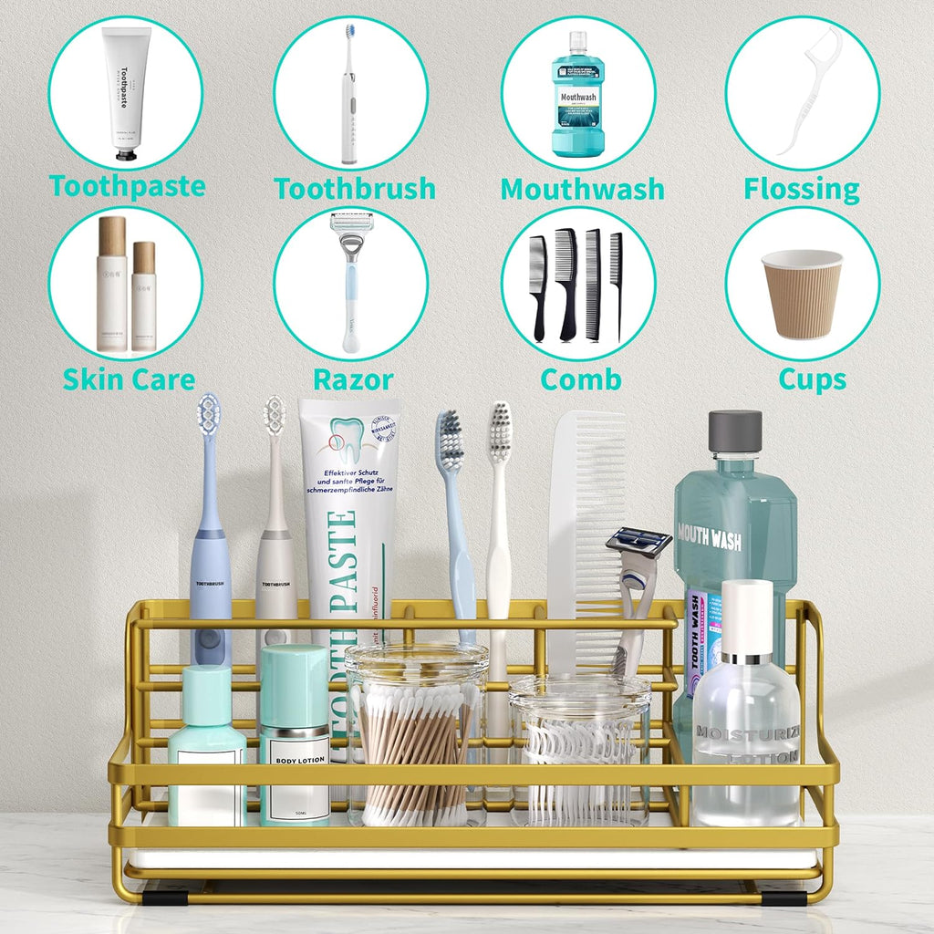 HapiRm Portacepillos de dientes para baño, organizador de encimera...