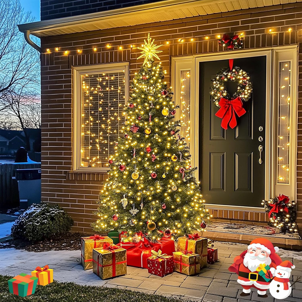 JMEXSUSS 250 luces LED de Navidad blancas cálidas impermeables para...