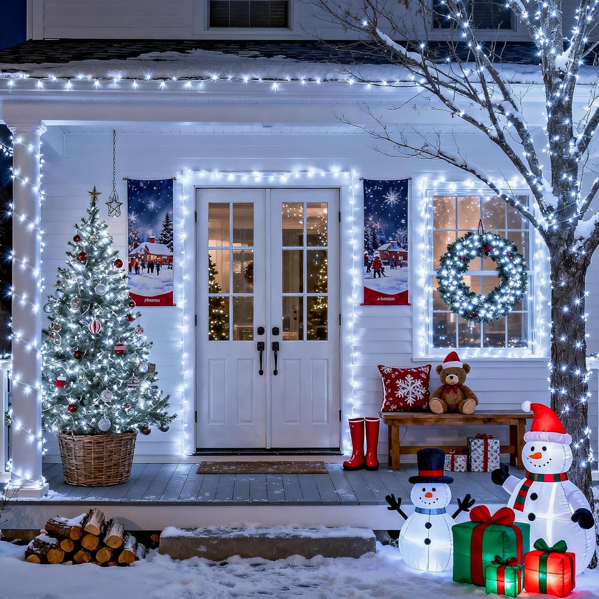 JMEXSUSS 66 pies 200 LED luces navideñas blancas para interiores y...