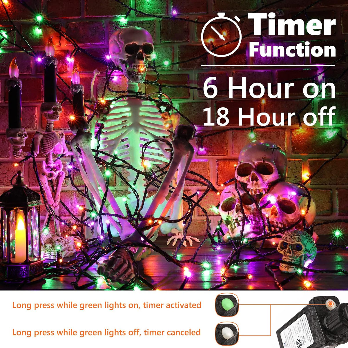 Brizled Mini Luces de Halloween, 78.74 pies 240 Luces de Cadena LED...