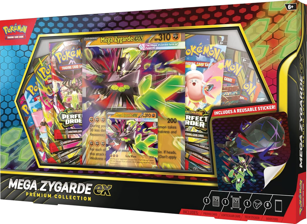 Pokemon TCG: Mega Zygarde ex colección Premium con 8 paquetes de re...