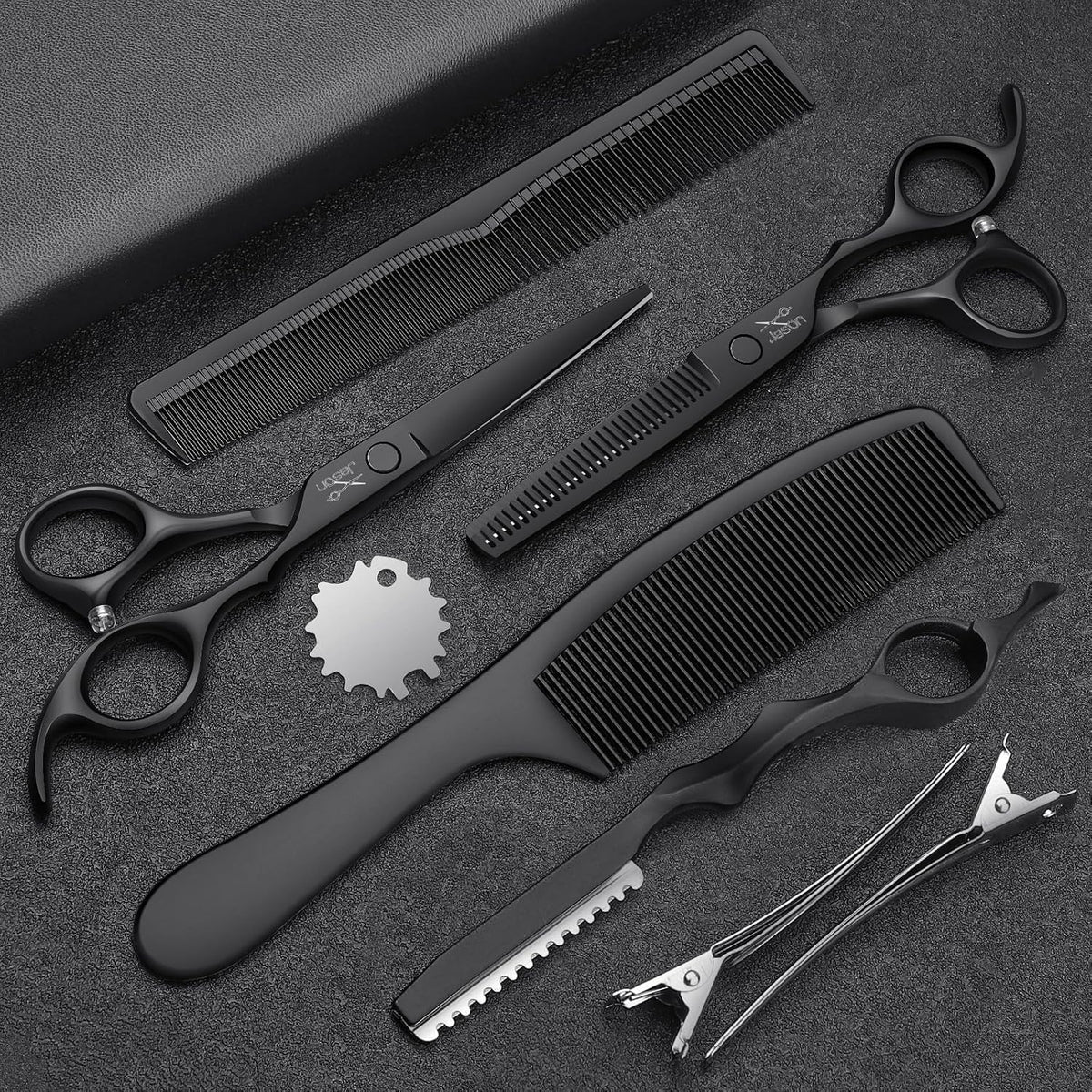 Juego de tijeras de corte de pelo JASON - kit profesional de 10 pie...