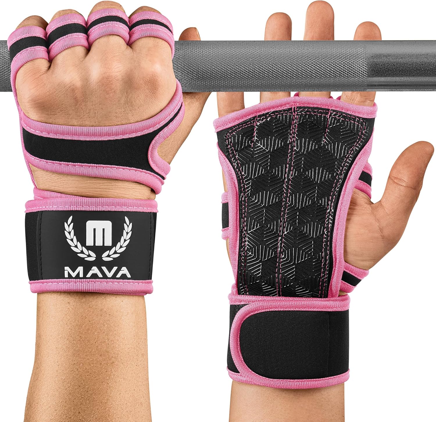 Mava Sports Guantes de levantamiento de pesas con soporte para muñe...