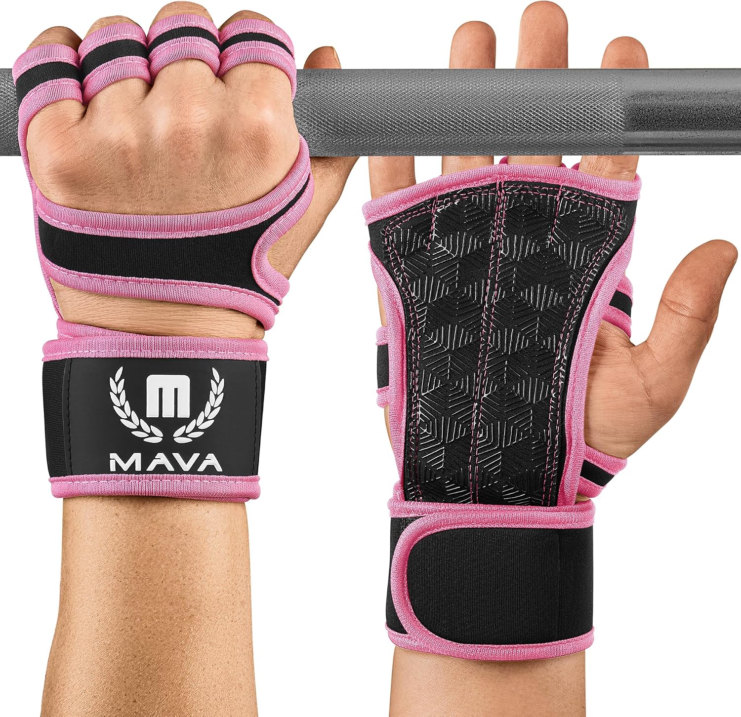 Mava Sports Guantes de levantamiento de pesas con soporte para muñe...