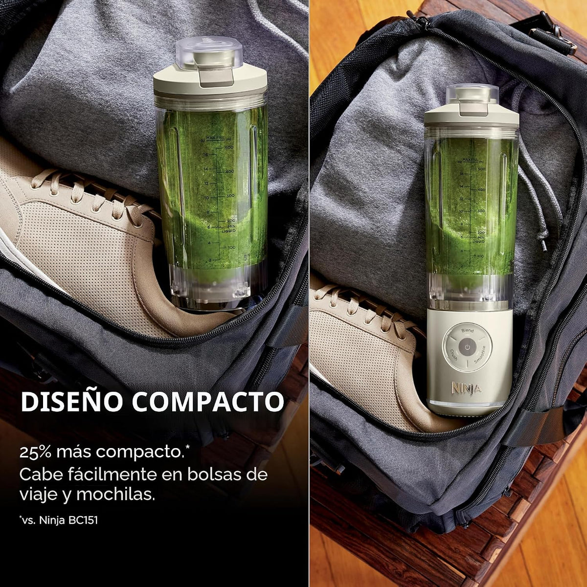 Ninja Blast Max, licuadora portátil + Twist &amp; Go, batido person...