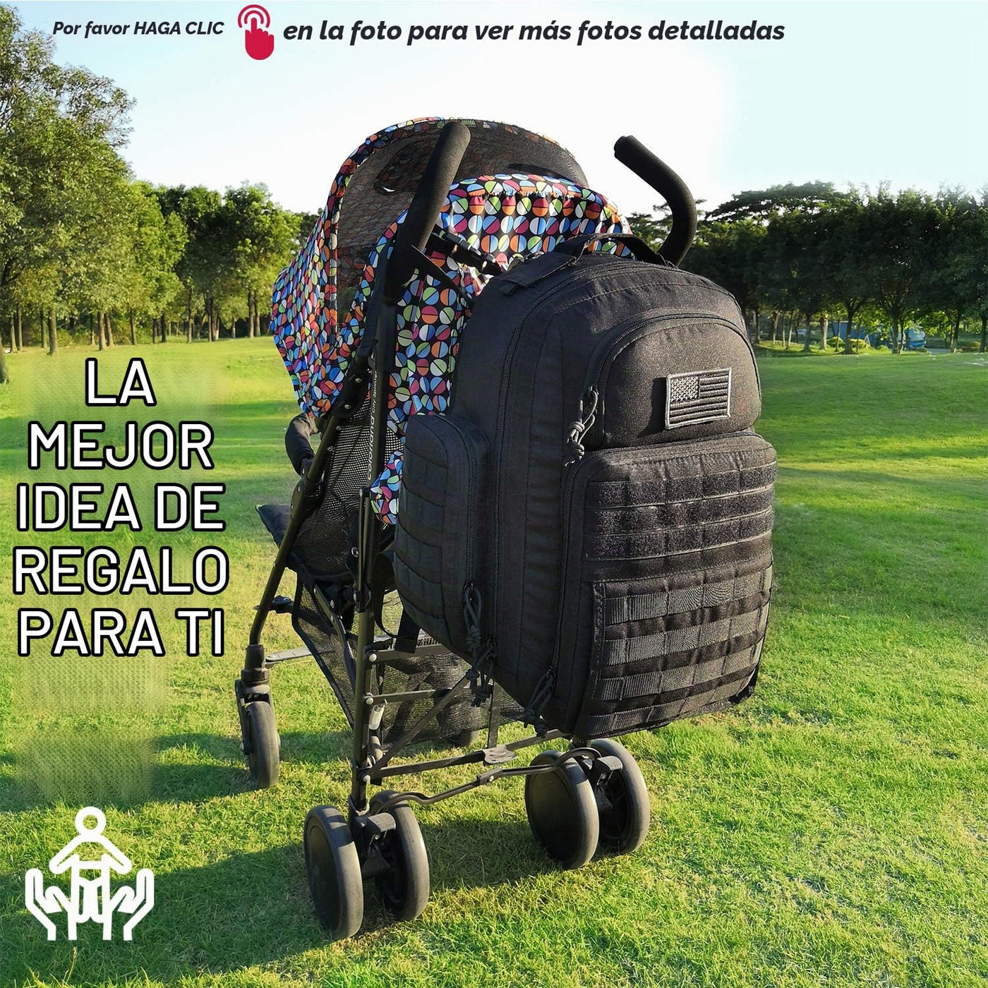 Mochila para pañales para papá DBTAC, bolsa grande de pañales para...
