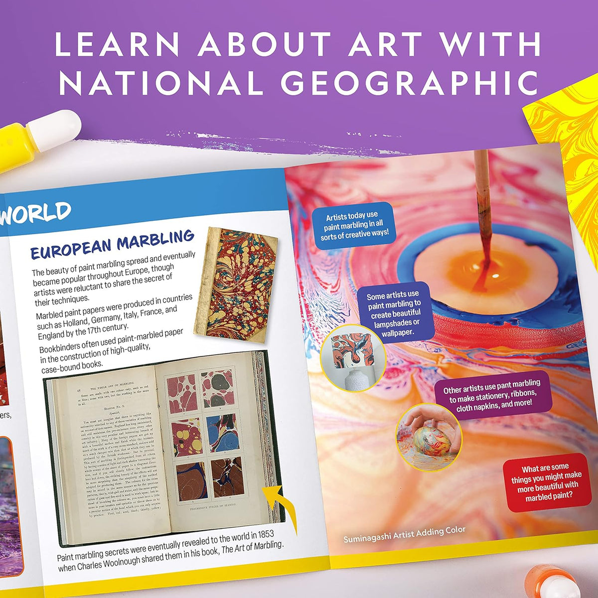 Kit de manualidades de pintura marmoleado de National Geographic pa...