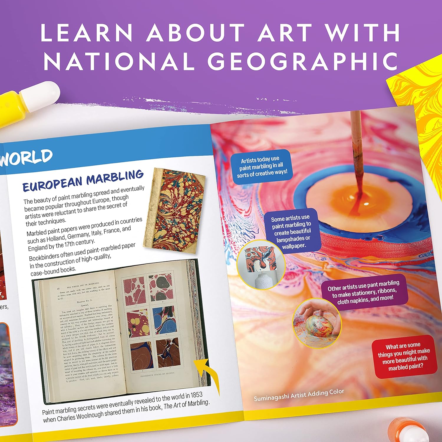 Kit de manualidades de pintura marmoleado de National Geographic pa...