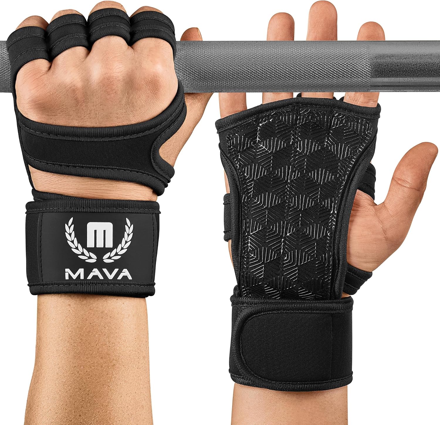 Mava Sports Guantes de levantamiento de pesas con soporte para muñe...