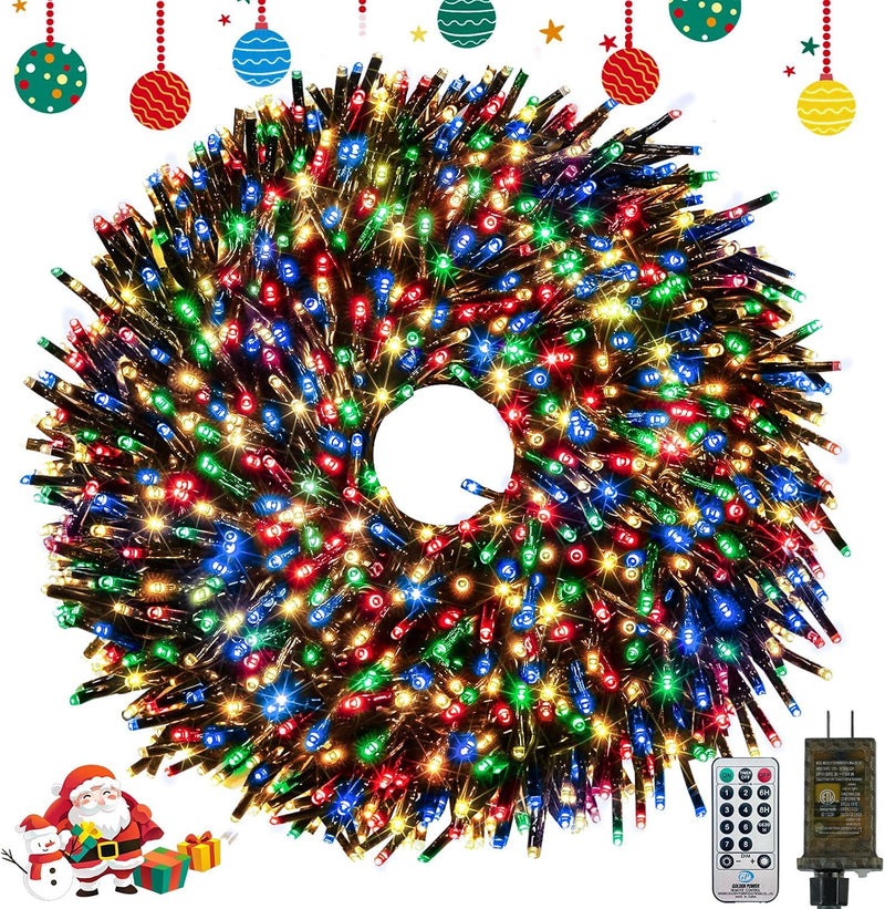 Guirnalda de luces navideñas de 25 pies con 500 luces LED con contr...