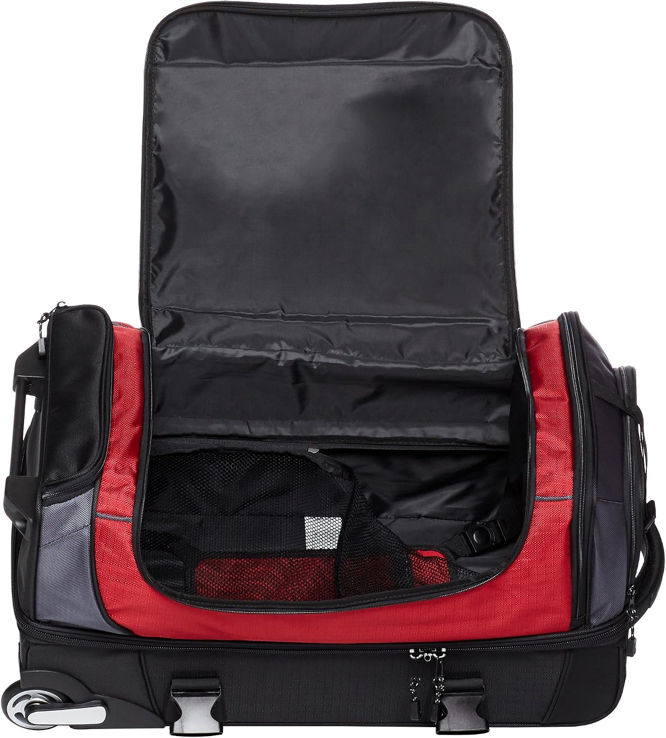 Amazon Basics Bolsa de lona con ruedas Ripstop, Rojo -, Bolsa de lona